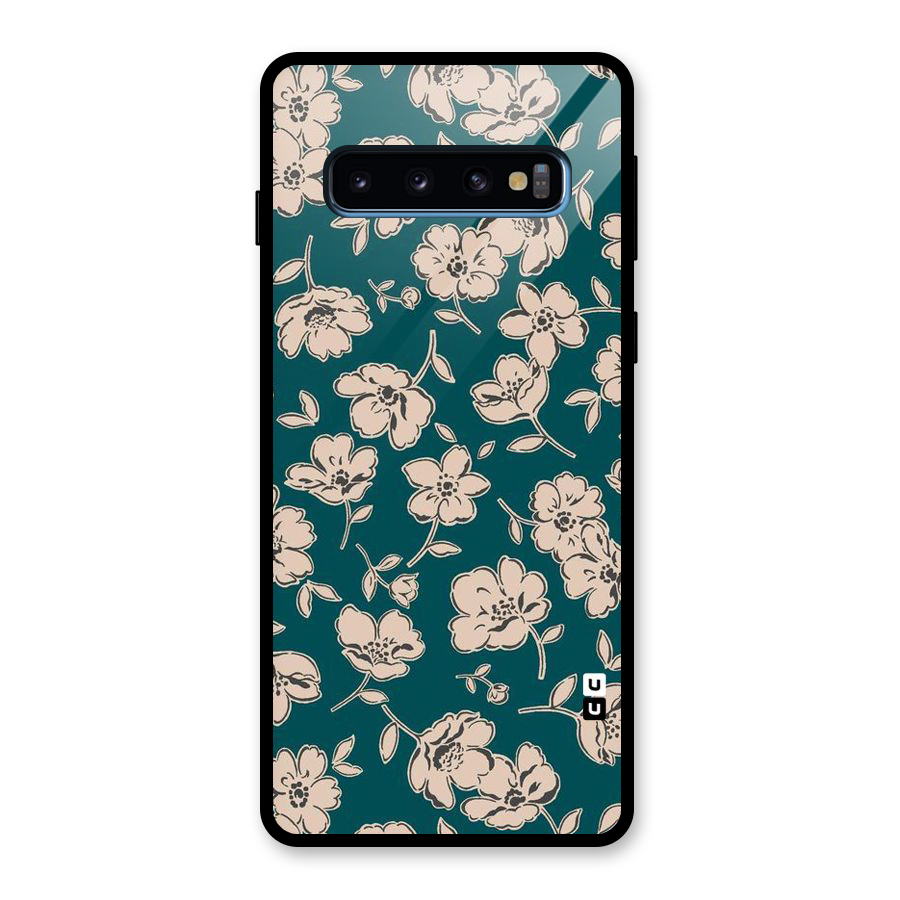 Beauty Green Bloom Glass Back Case for Galaxy S10