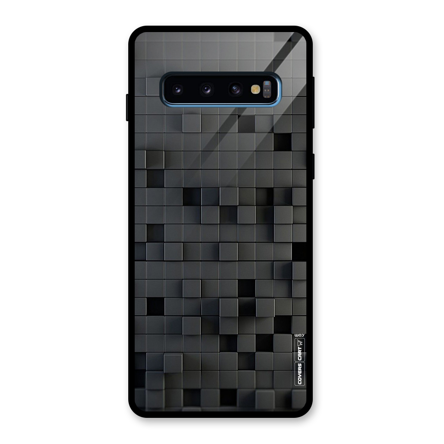 Black Bricks Glass Back Case for Galaxy S10