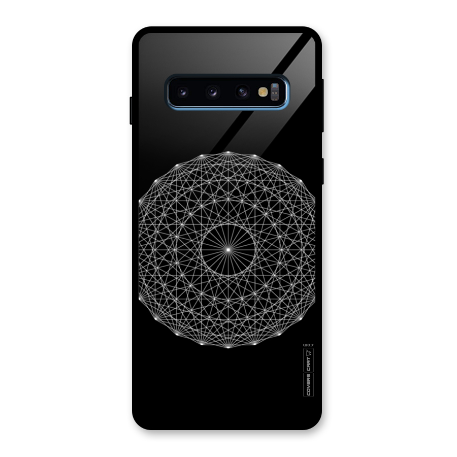 Black Clipart Glass Back Case for Galaxy S10