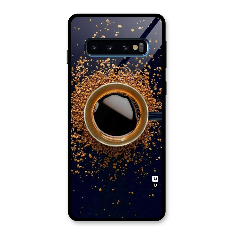 Black Coffee Glass Back Case for Galaxy S10