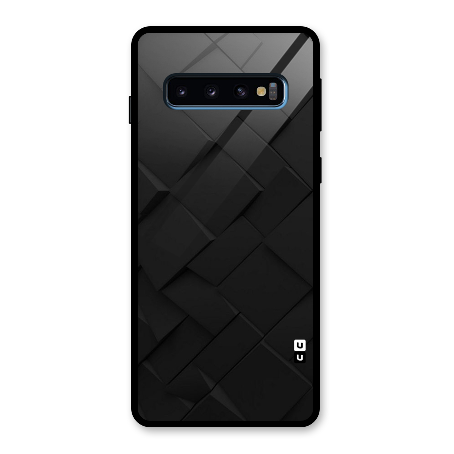 Black Elegant Design Glass Back Case for Galaxy S10