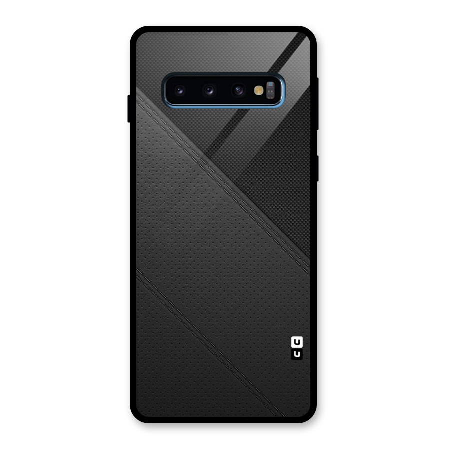 Black Polka Stripe Glass Back Case for Galaxy S10
