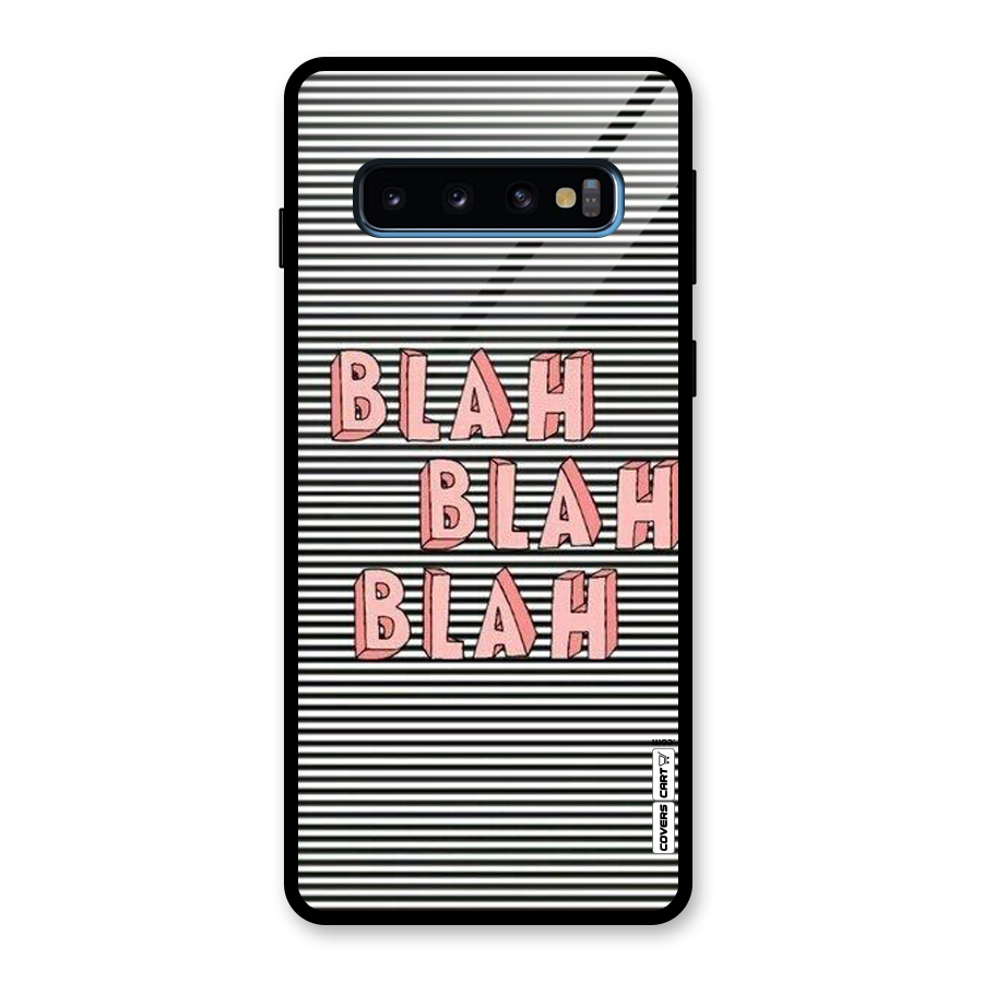 Blah Stripes Glass Back Case for Galaxy S10