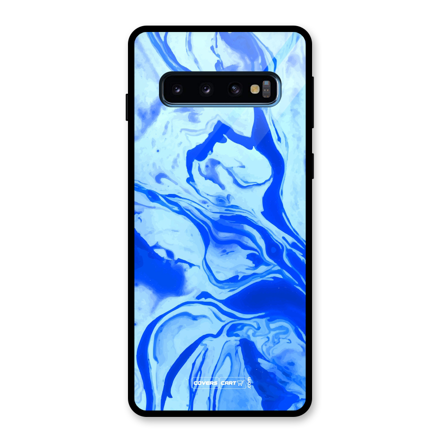 Blaze Blue Marble Texture Glass Back Case for Galaxy S10