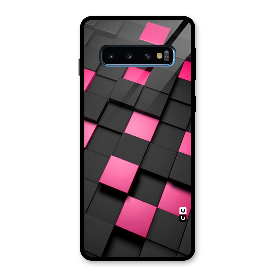 Blocks Diagonal Glass Back Case for Galaxy S10