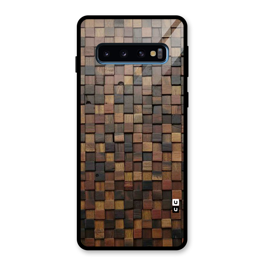 Blocks Of Wood Glass Back Case for Galaxy S10