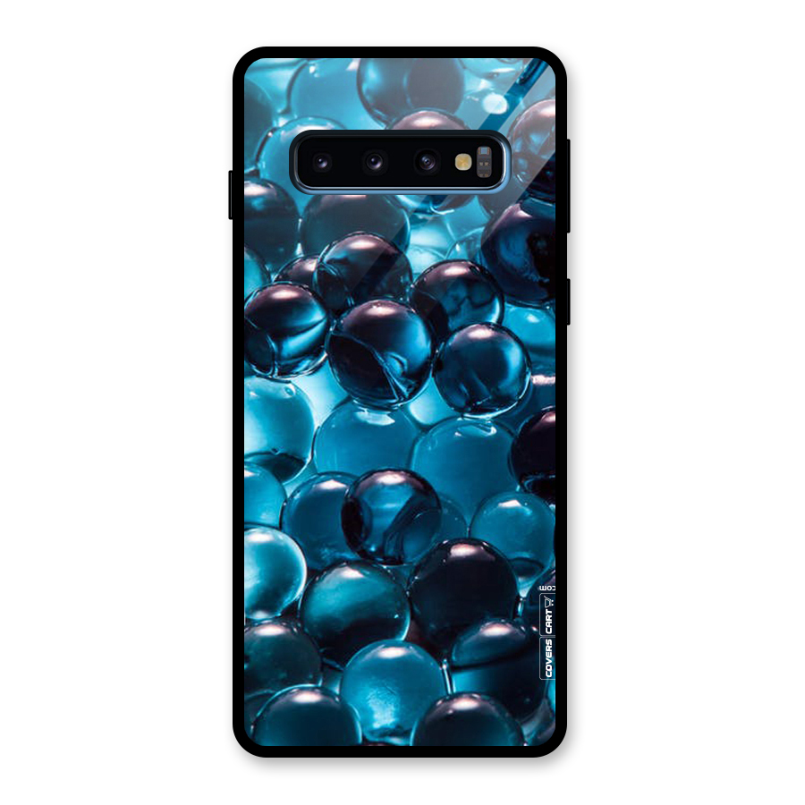 Blue Abstract Balls Glass Back Case for Galaxy S10