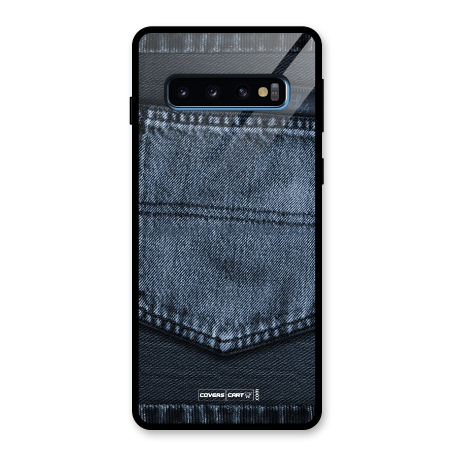Blue Denim Glass Back Case for Galaxy S10