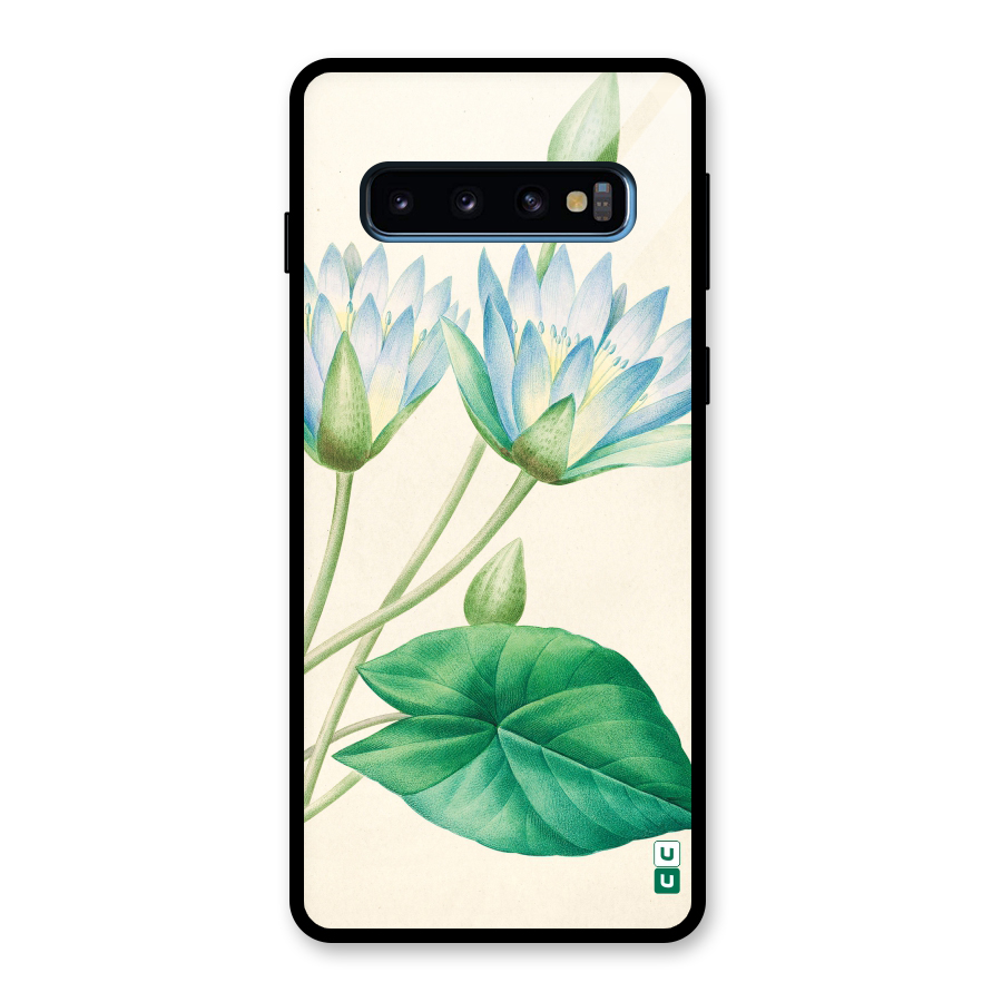 Blue Lotus Glass Back Case for Galaxy S10