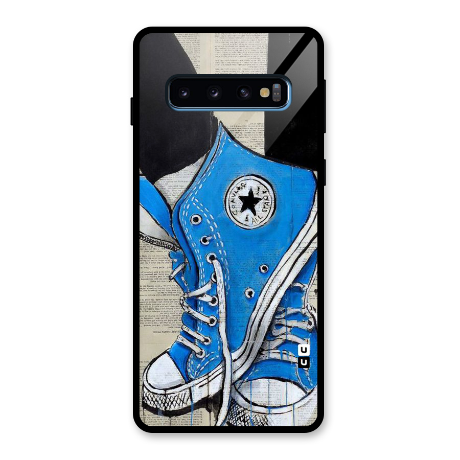 Blue Shoes Glass Back Case for Galaxy S10