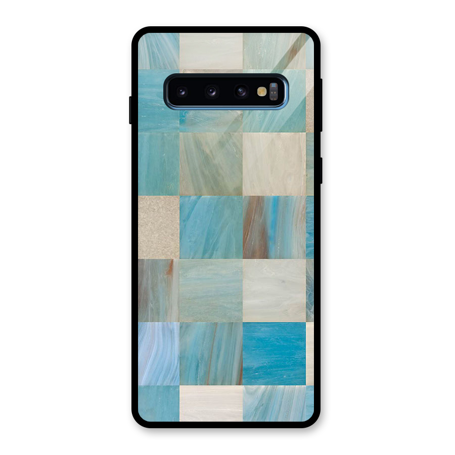 Blue Tiles Glass Back Case for Galaxy S10