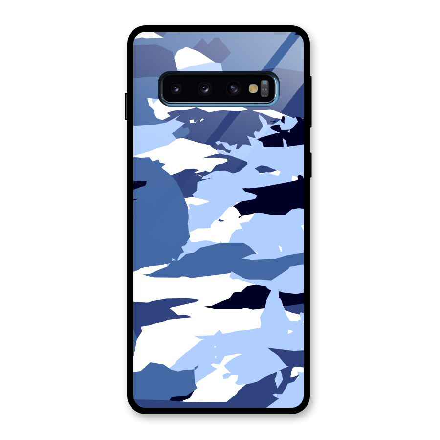 Blue White Canvas Glass Back Case for Galaxy S10