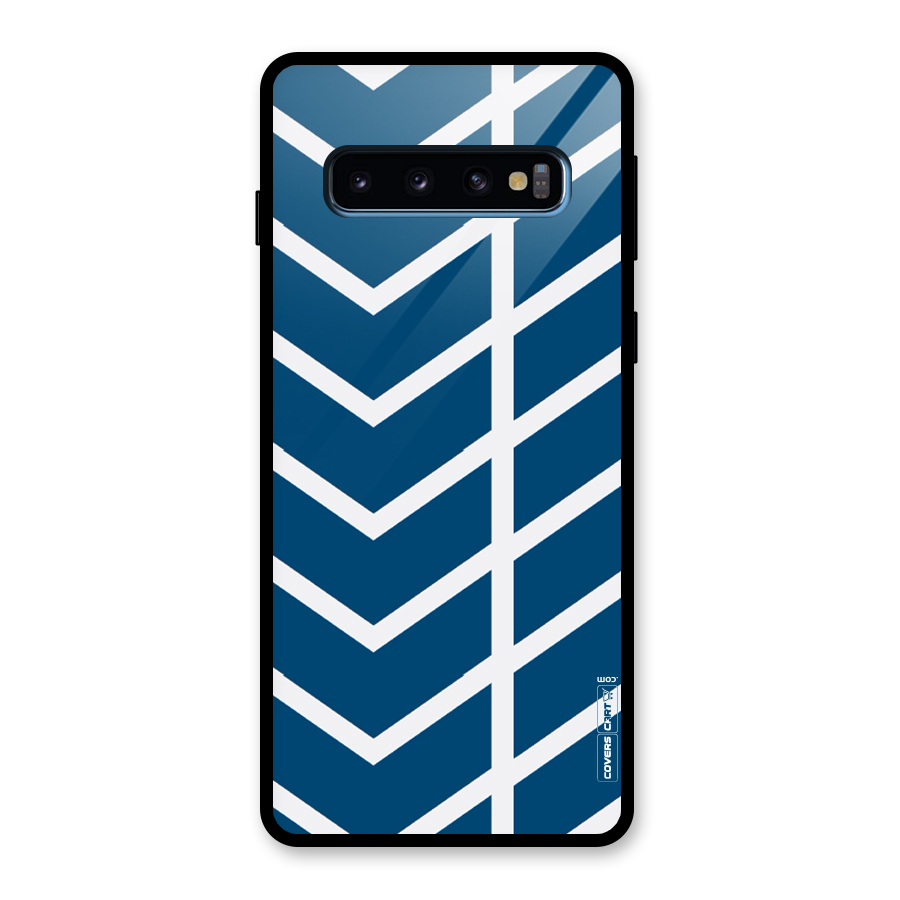 Blue White Pattern Glass Back Case for Galaxy S10