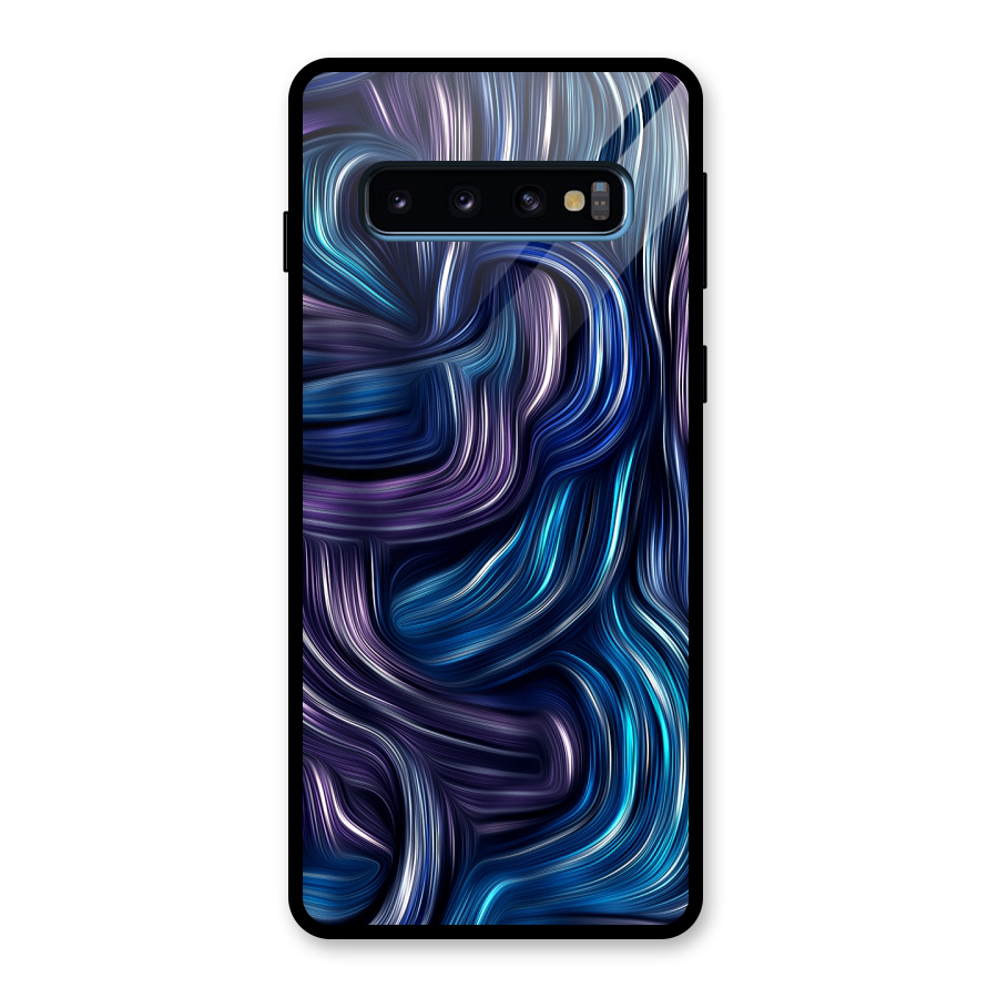 Blue and Purple Oil Paint Glass Back Case for Galaxy S10