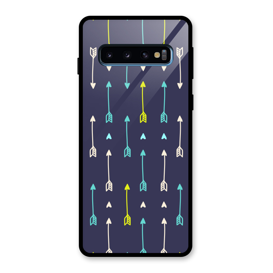 Boho Arrow Pattern Glass Back Case for Galaxy S10