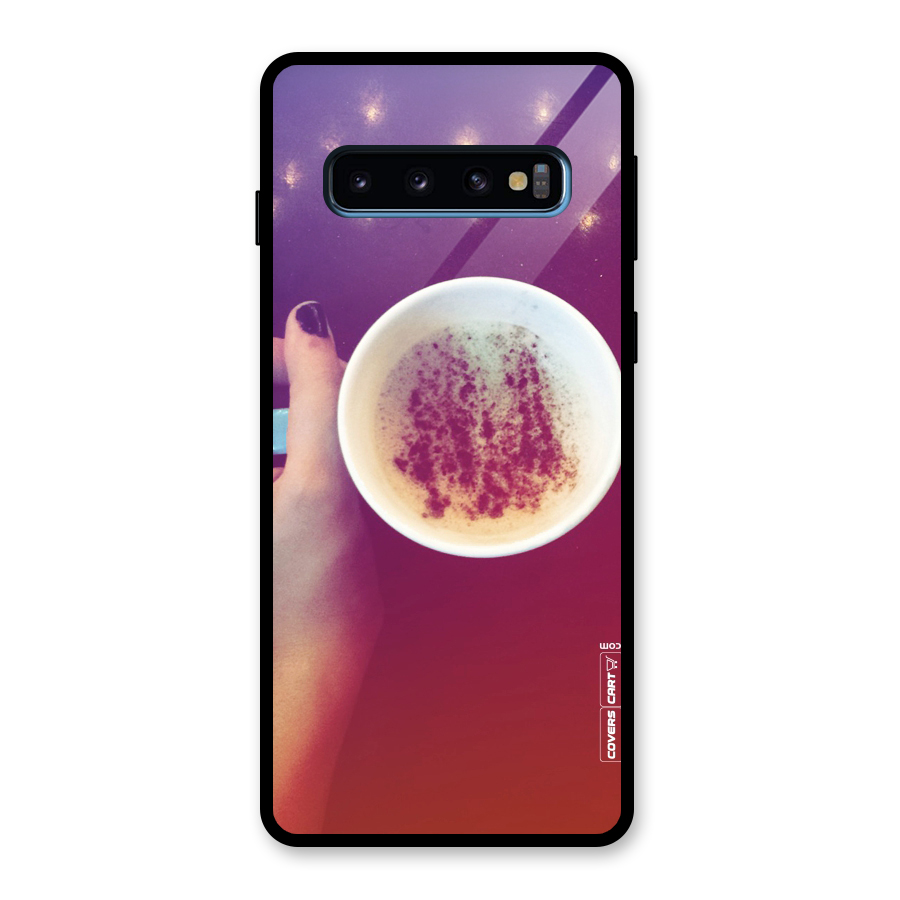Bokeh Coffee Mug Glass Back Case for Galaxy S10