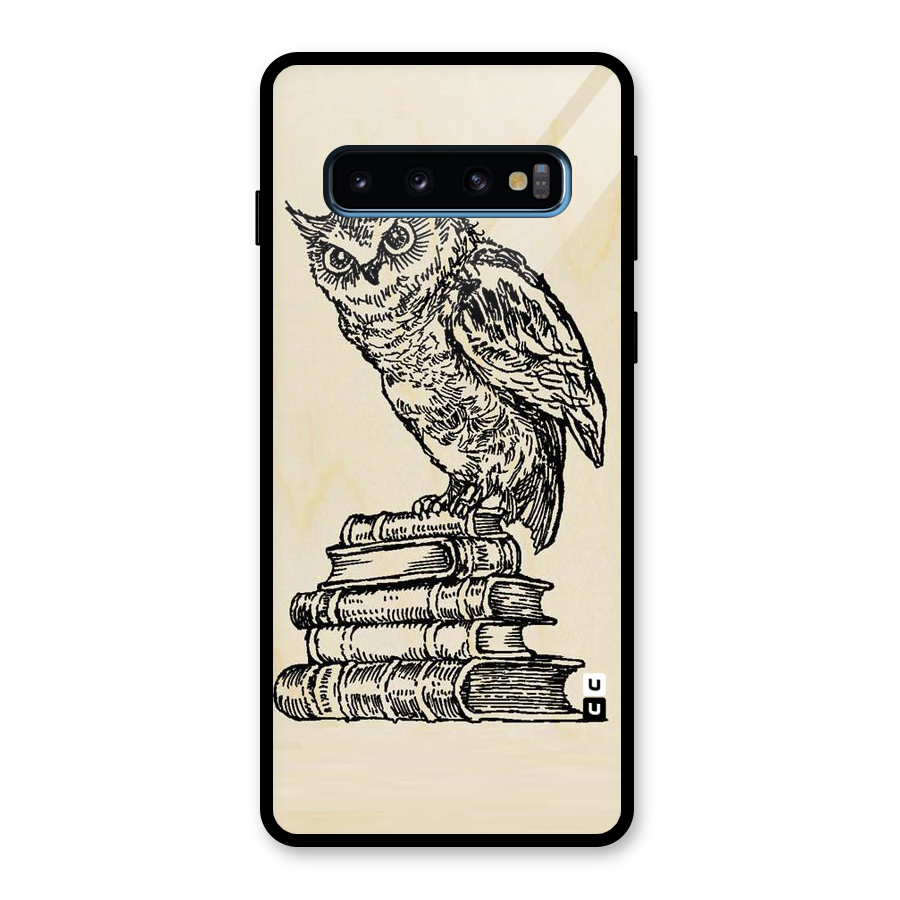 Book Owl Glass Back Case for Galaxy S10