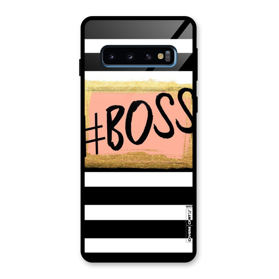 Boss Stripes Glass Back Case for Galaxy S10