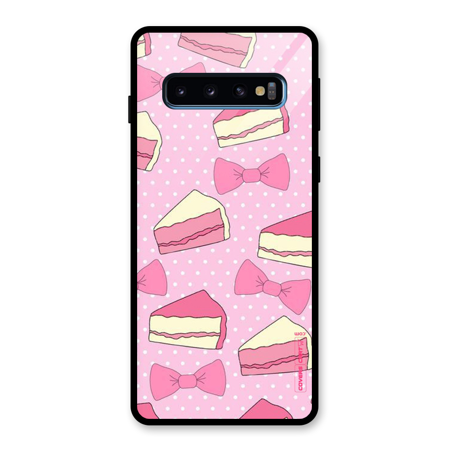 Bow Cake Glass Back Case for Galaxy S10