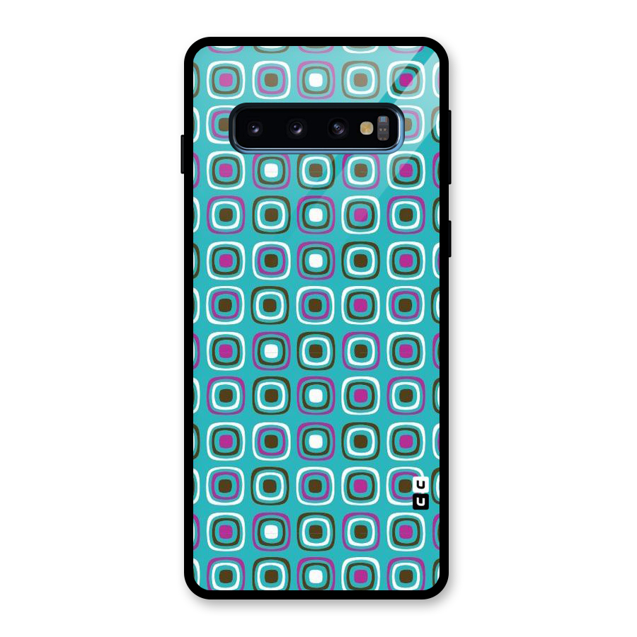 Boxes Tiny Pattern Glass Back Case for Galaxy S10
