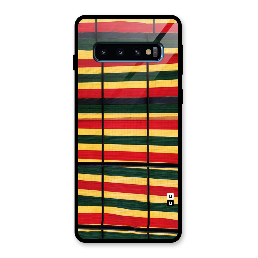 Bright Colors Lines Glass Back Case for Galaxy S10
