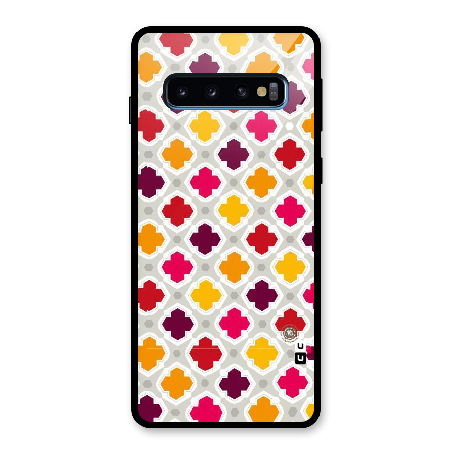 Bright Pattern Glass Back Case for Galaxy S10