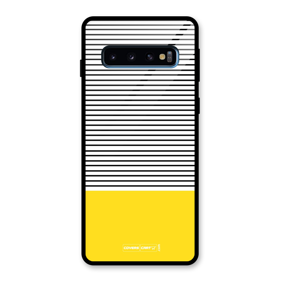 Bright Yellow Stripes Glass Back Case for Galaxy S10