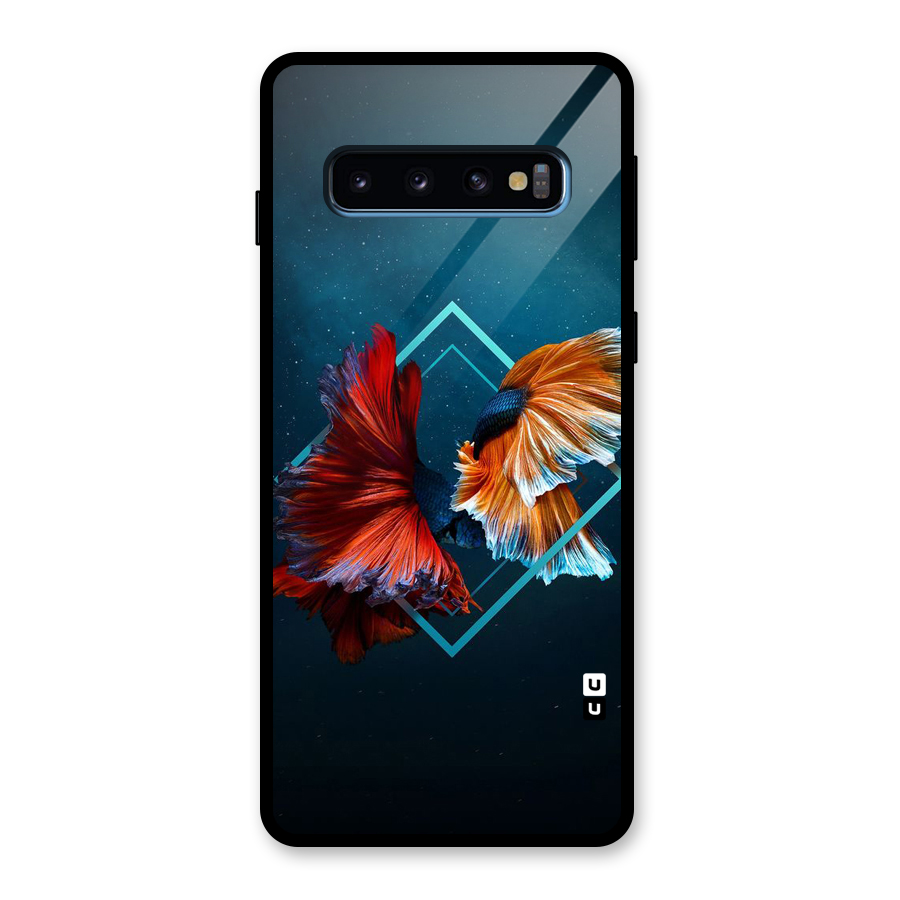 Butterfly Diamond Design Glass Back Case for Galaxy S10