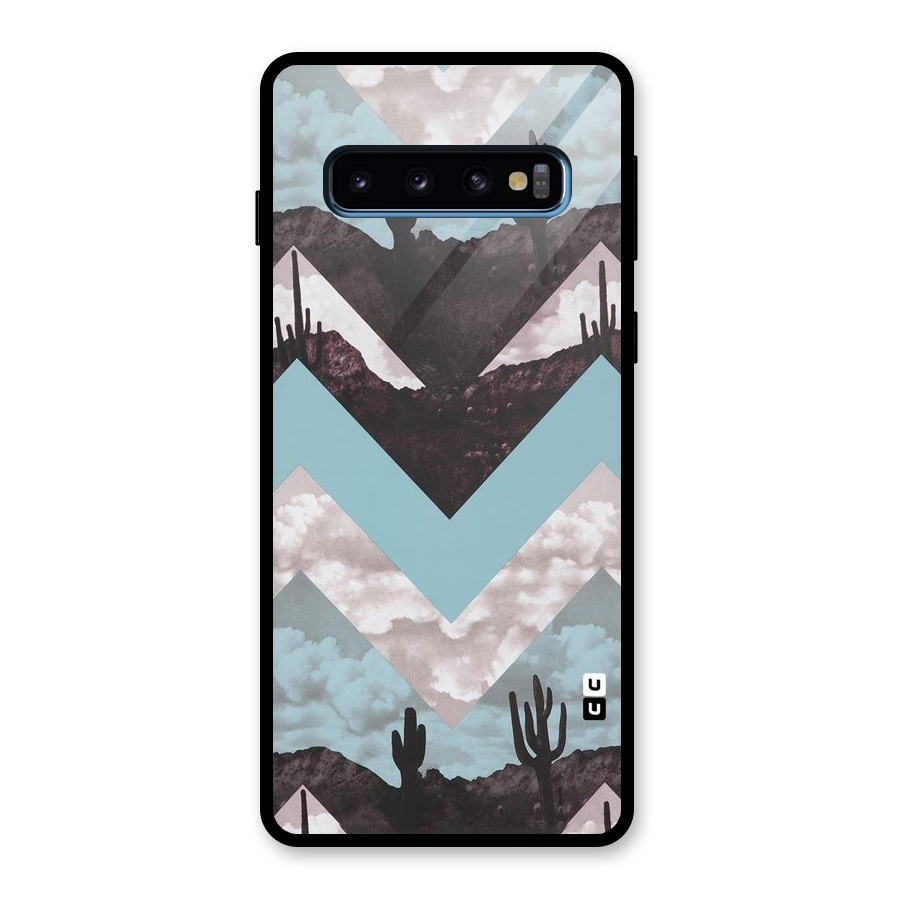 Cacutus Zig Zag Pattern Glass Back Case for Galaxy S10
