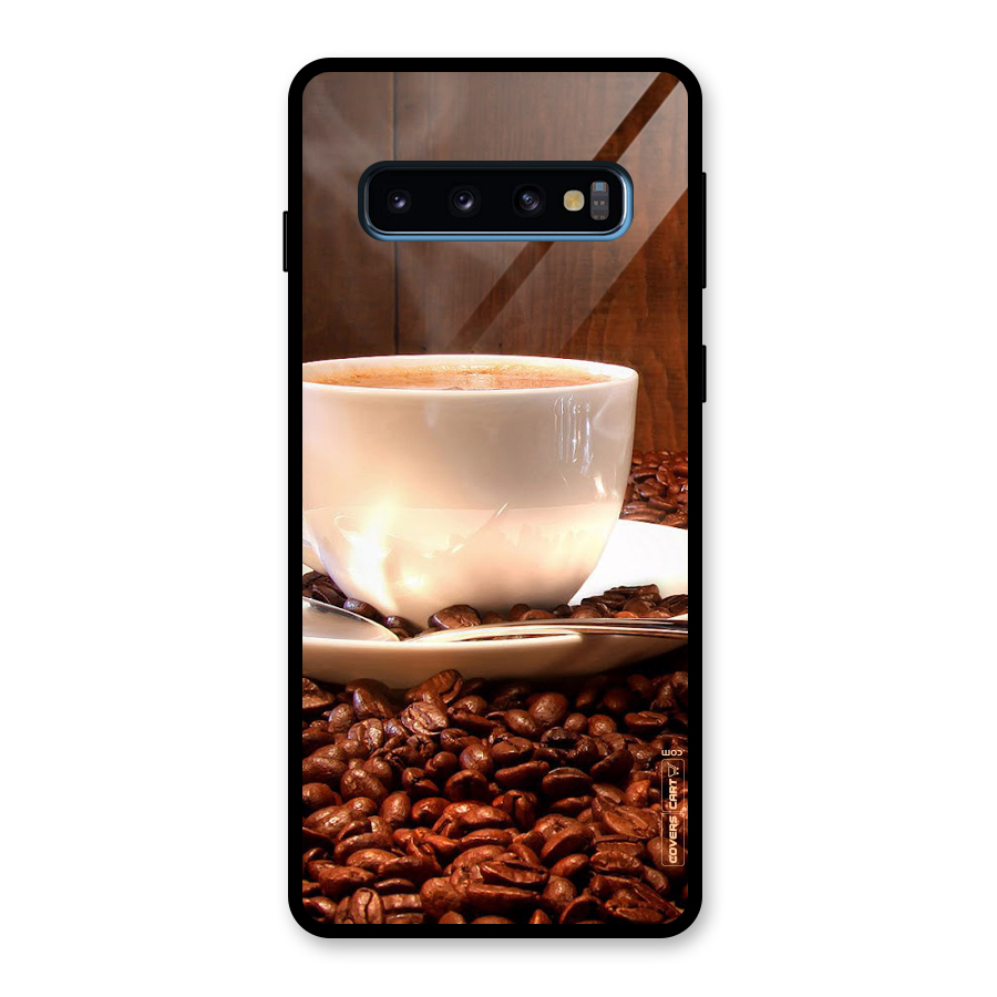 Caffeine Beans Glass Back Case for Galaxy S10