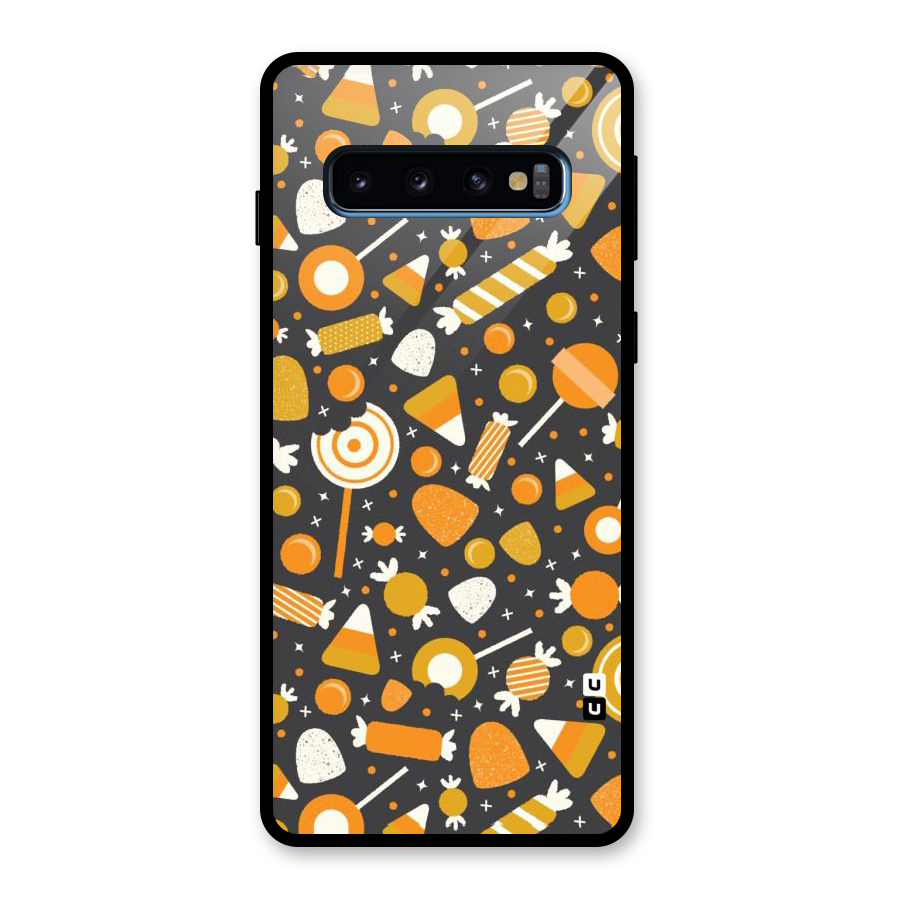 Candies Pattern Glass Back Case for Galaxy S10