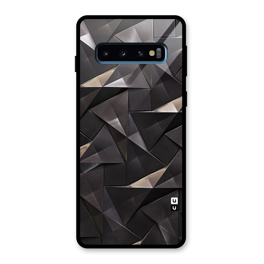 Carved Triangles Glass Back Case for Galaxy S10