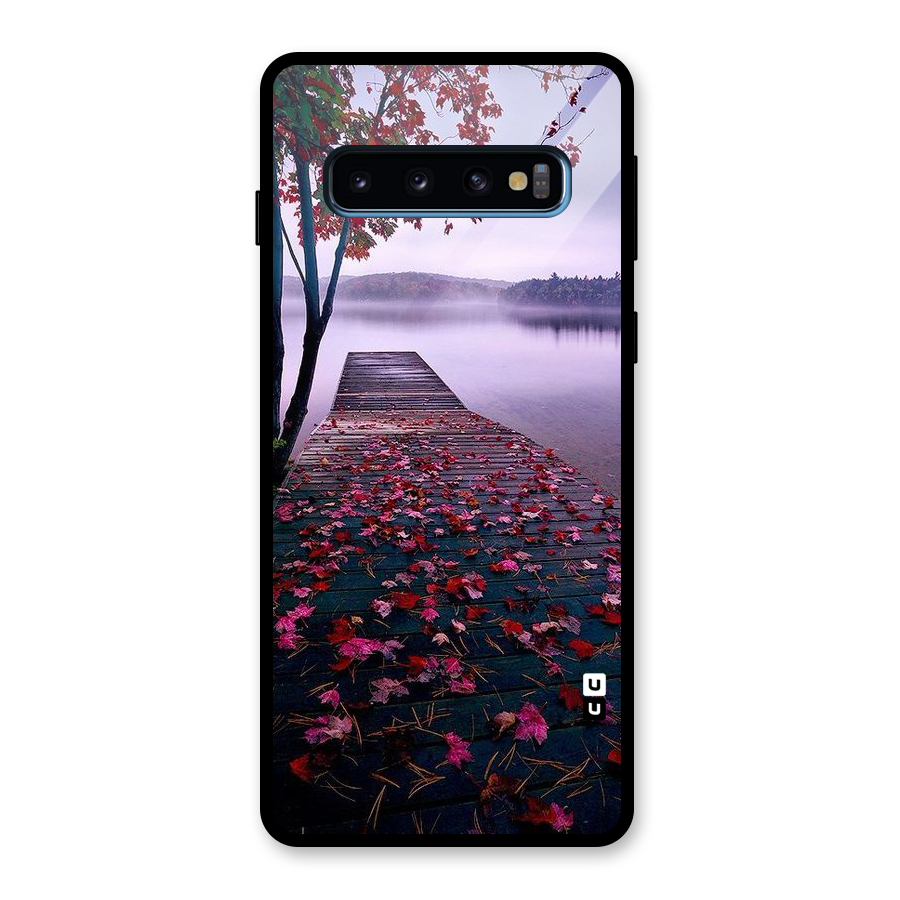 Cherry Blossom Dock Glass Back Case for Galaxy S10