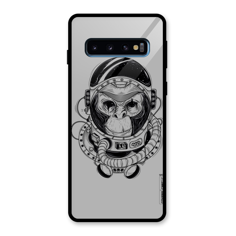 Chimpanzee Astronaut Glass Back Case for Galaxy S10