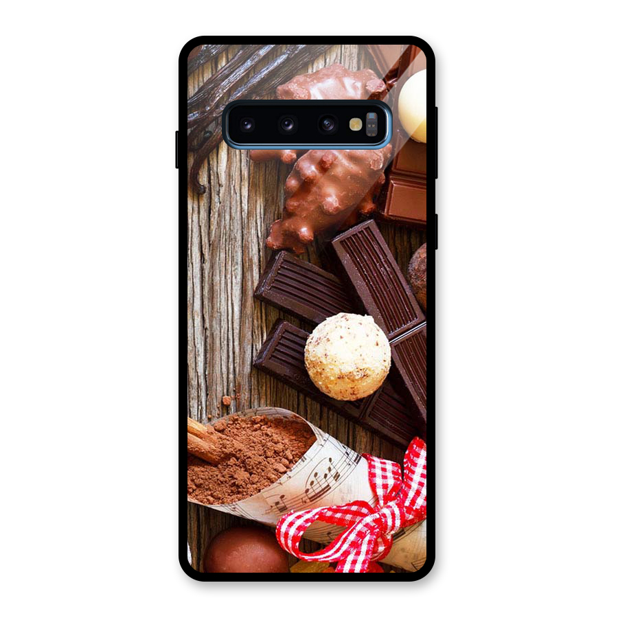 Chocolate Candies Glass Back Case for Galaxy S10