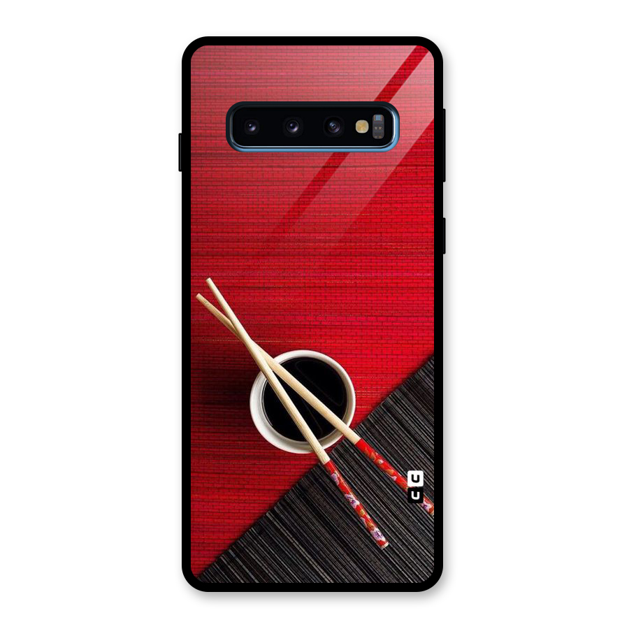 Chopstick Design Glass Back Case for Galaxy S10