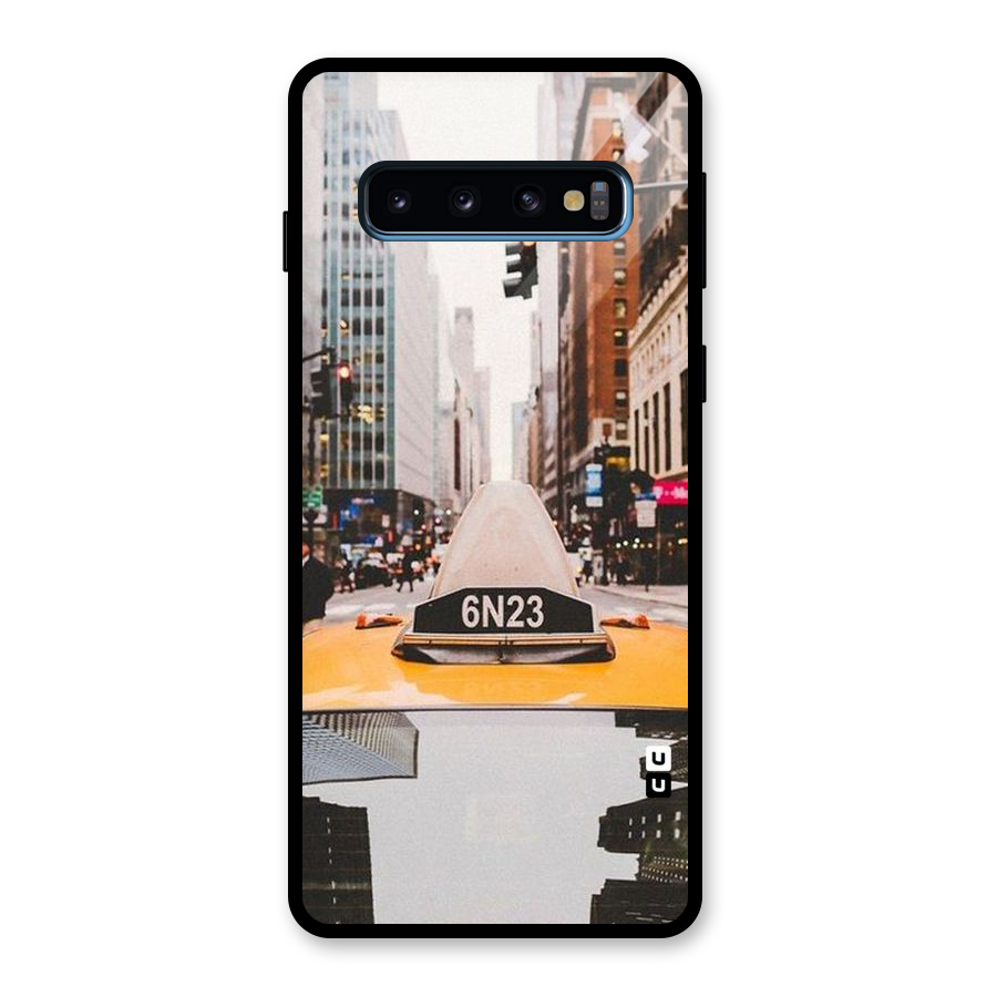 City Taxi Glass Back Case for Galaxy S10