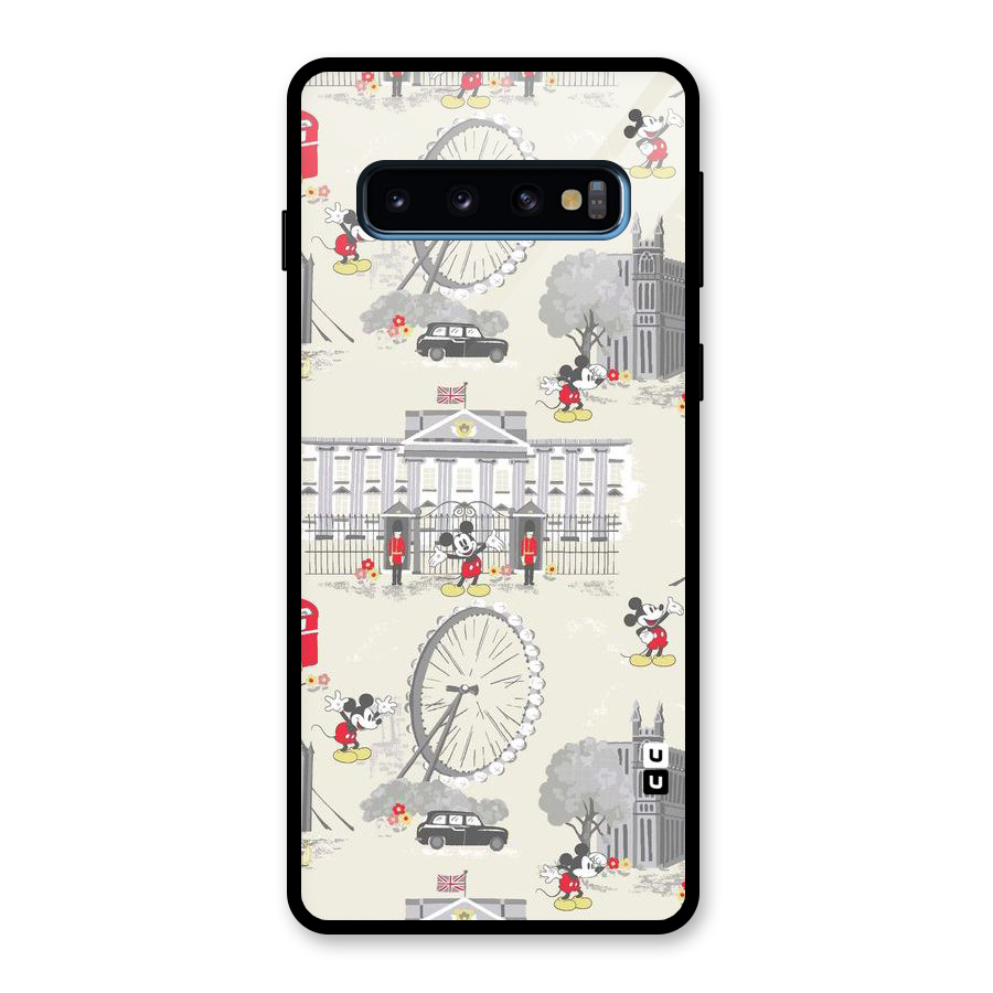 City Tour Pattern Glass Back Case for Galaxy S10
