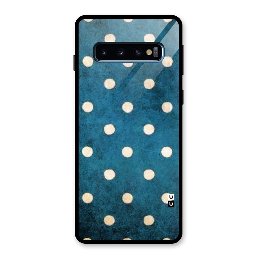 Classic Blue Polka Glass Back Case for Galaxy S10