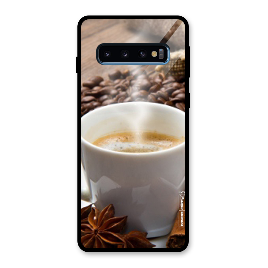 Classic Coffee Beans Glass Back Case for Galaxy S10