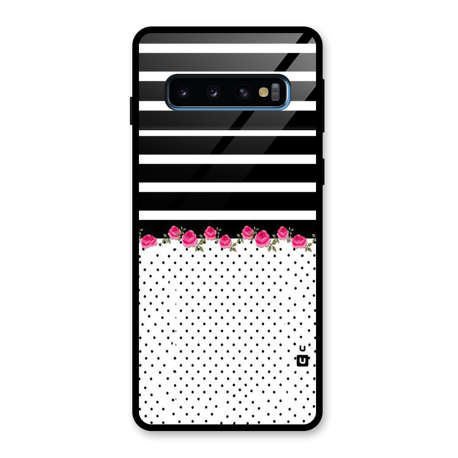 Classic Polka Stripes Glass Back Case for Galaxy S10
