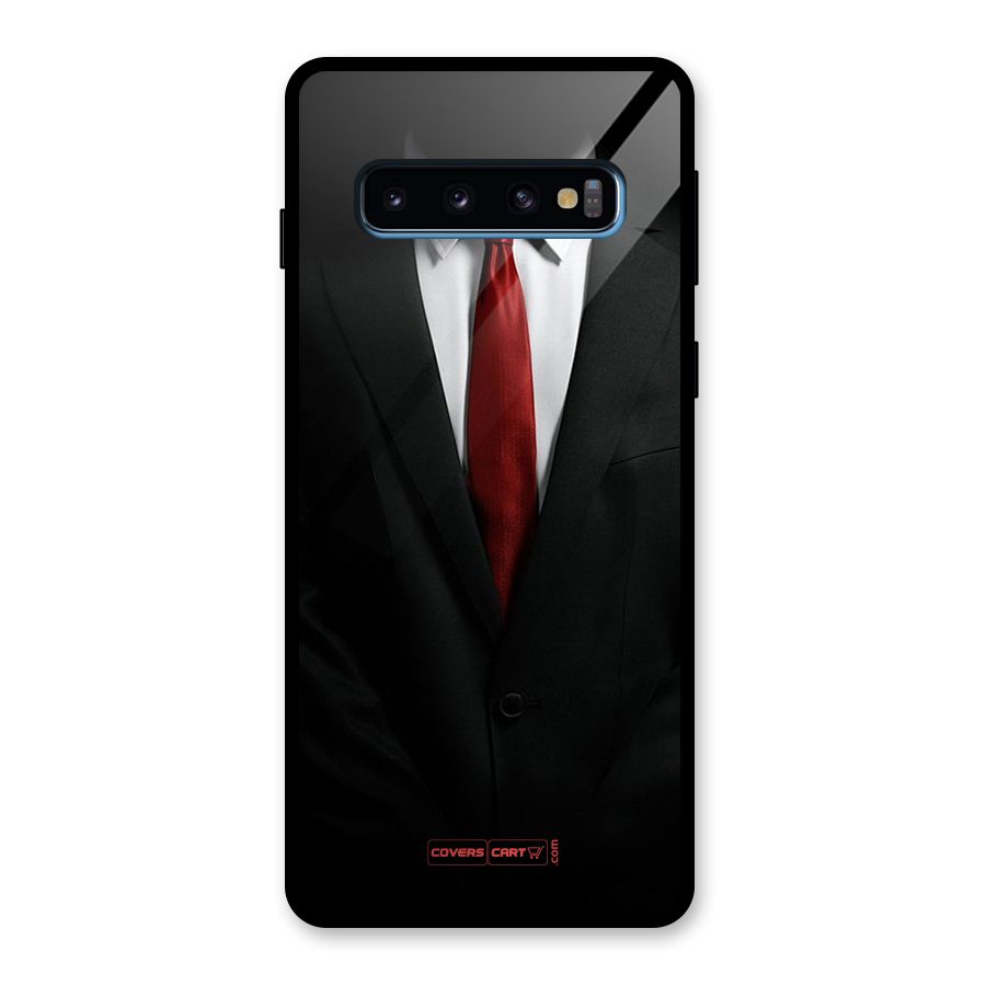 Classic Suit Glass Back Case for Galaxy S10