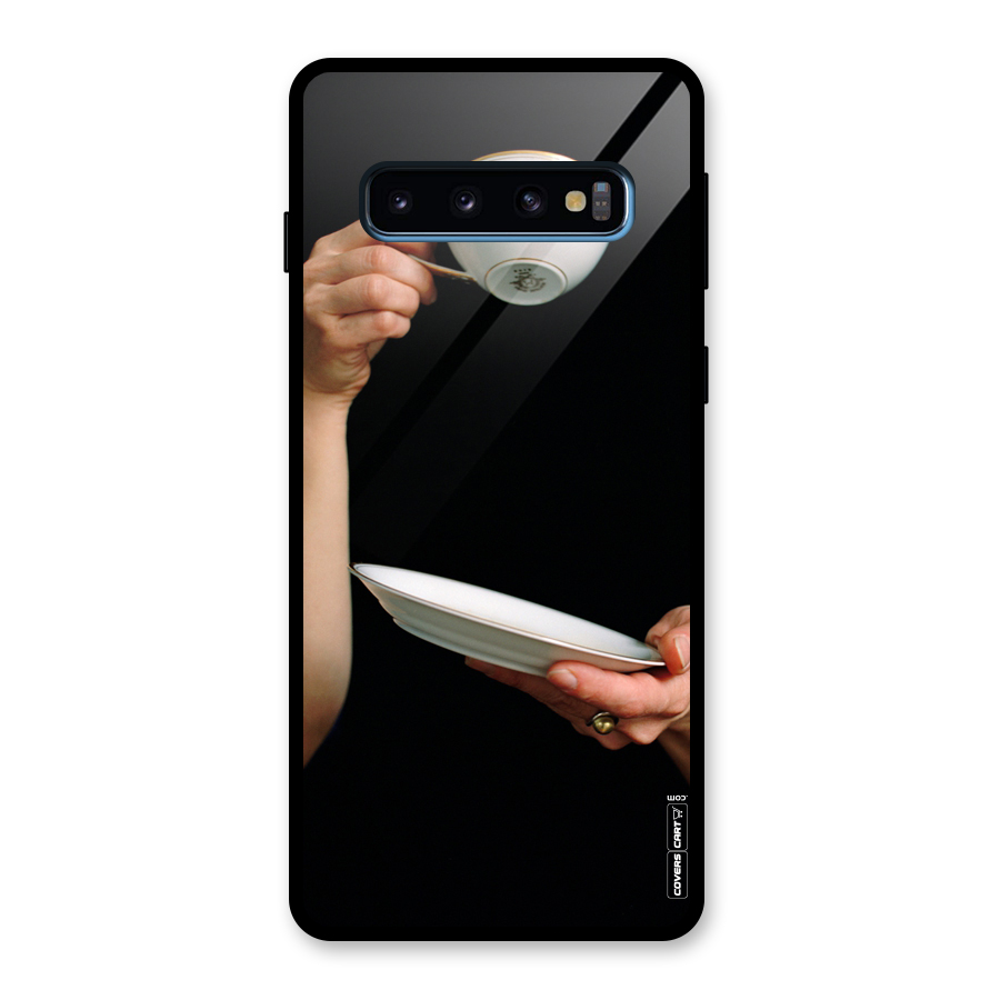 Classic Tea Cup Glass Back Case for Galaxy S10