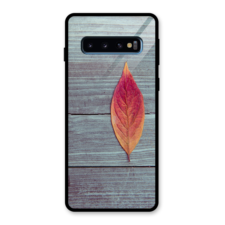 Classic Wood Leaf Glass Back Case for Galaxy S10