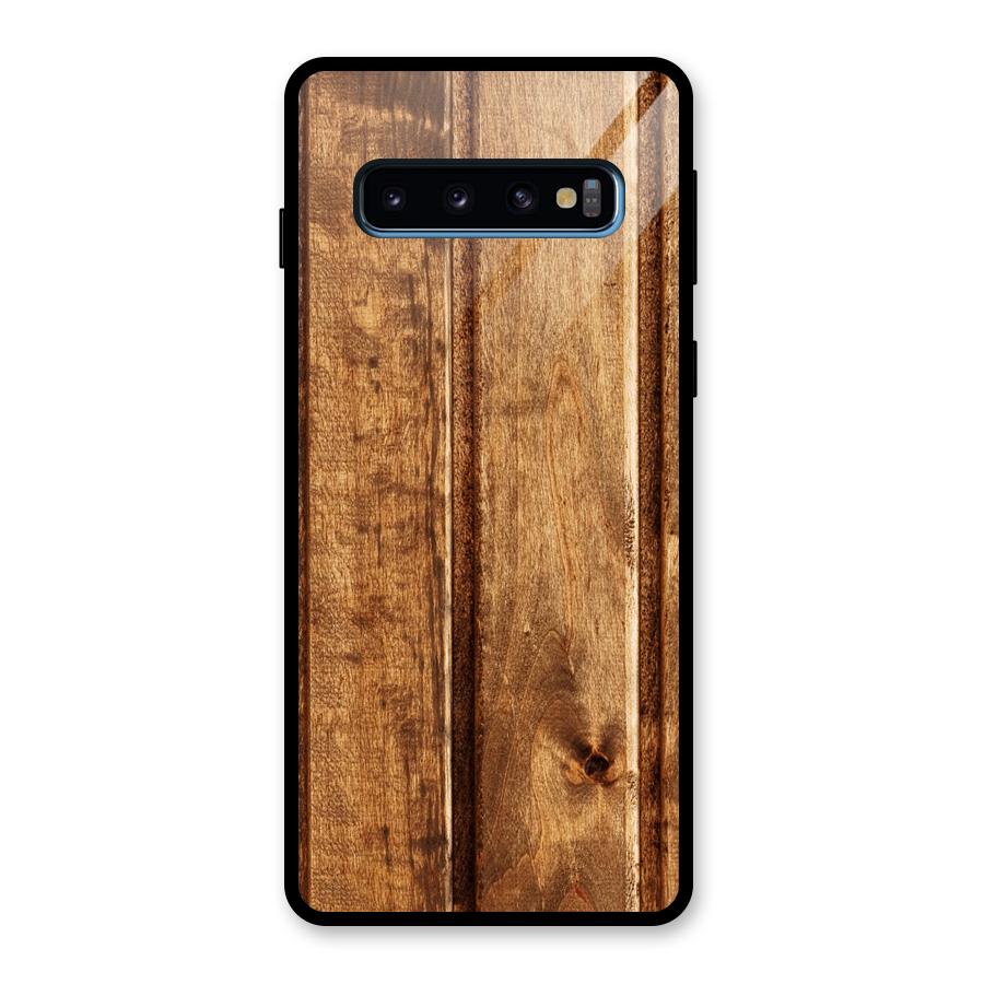 Classic Wood Print Glass Back Case for Galaxy S10