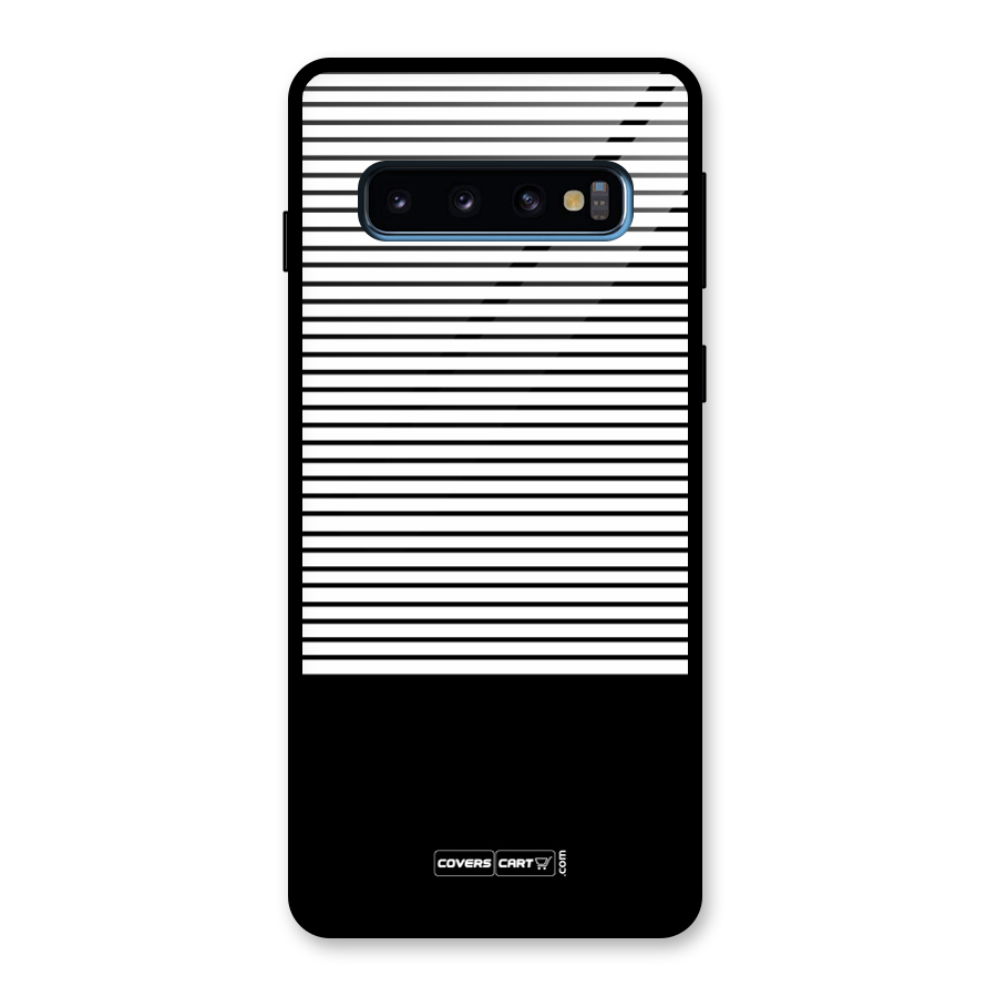 Classy Black Stripes Glass Back Case for Galaxy S10