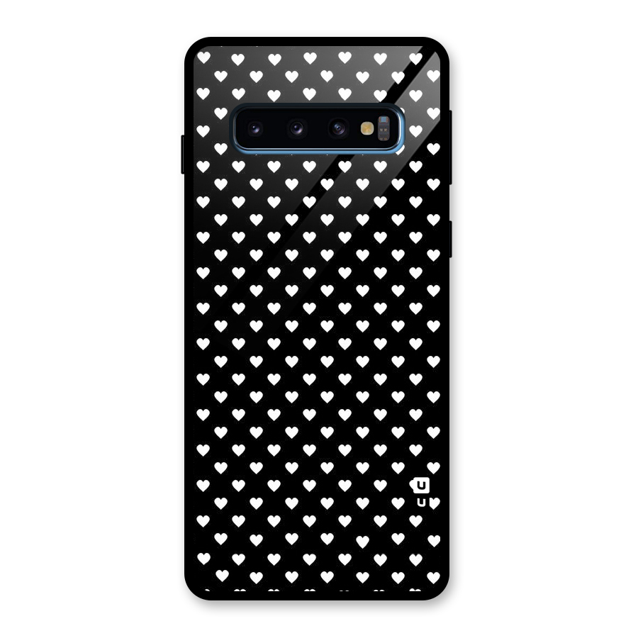 Classy Hearty Polka Glass Back Case for Galaxy S10