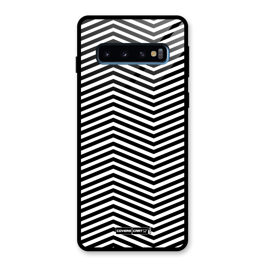 Classy Zig Zag Glass Back Case for Galaxy S10