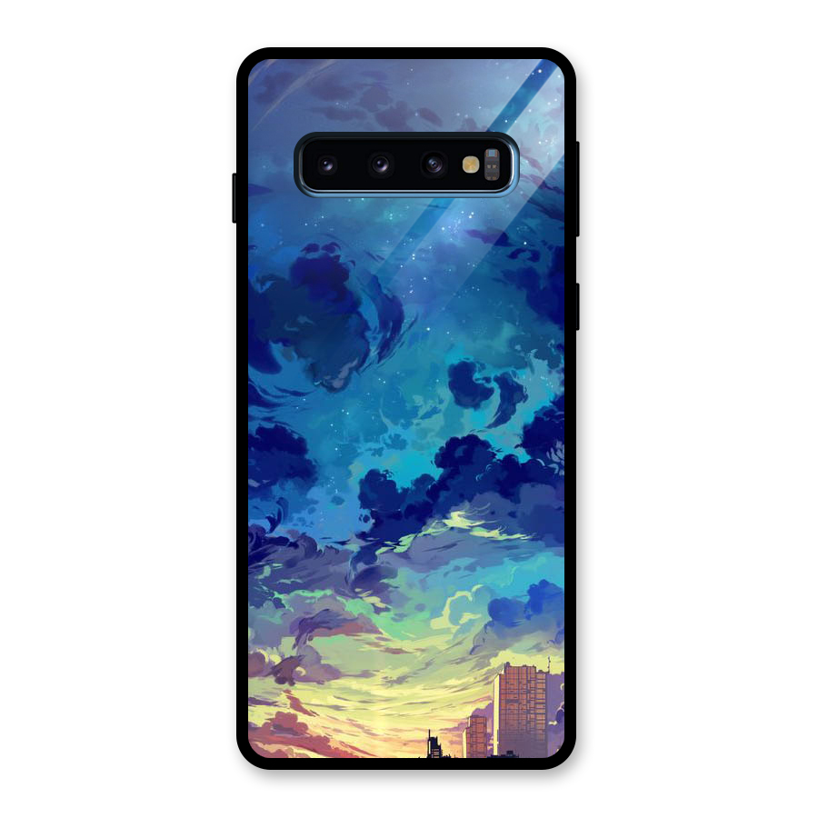 Cloud Art Glass Back Case for Galaxy S10