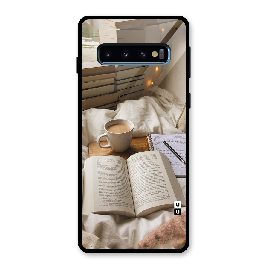 Coffee And Books Glass Back Case for Galaxy S10